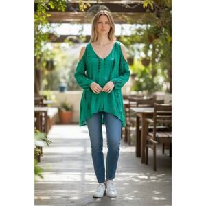 2/$30 STYLE PARK Tunic Dress One Size / Size M Indonesia Resort Wear Oversized